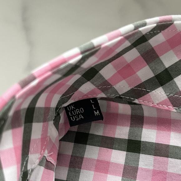 Barbour Bruce Men's Shirt Classic Tailored Fit Cotton Chek Nevada Pink Size L - Picture 6 of 11